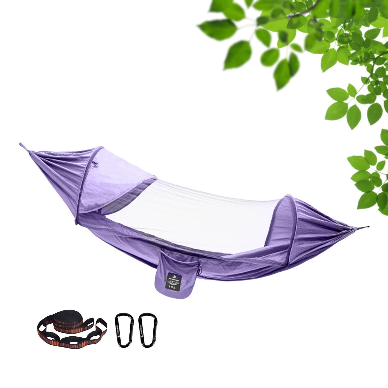 Net Hammock | Essential Camping Gear With Net, Sun Visors | Hammock For Camping, Backpacking Hammock, Camping Accessories For Outdoor, D-Shaped Alloy Carabiner Firulab