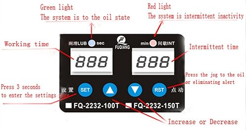 Miniatura 7 de Bomba de lubricación automática con pantalla digital dual de 110 V y 1.5 L con manómetro para máquinas herramienta, elevadores, lubricación de cadena