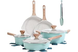 12-Piece Blue Granite Pots and Pans Set