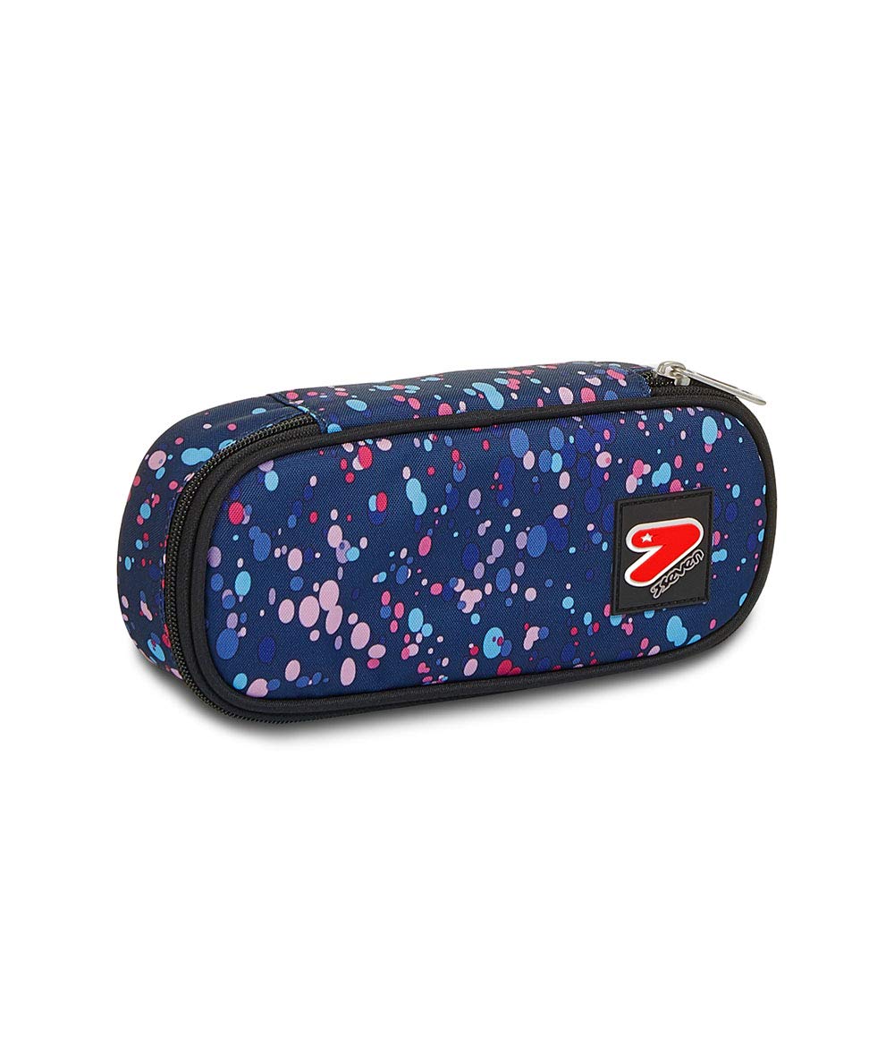 Seven Pencil case - COLOR SPOTS Pen Bag, Box for Stationery, Pen Pouch, Perfect for School Supplies, for Teen, Girls&Boys, Italian Design, pink/blue