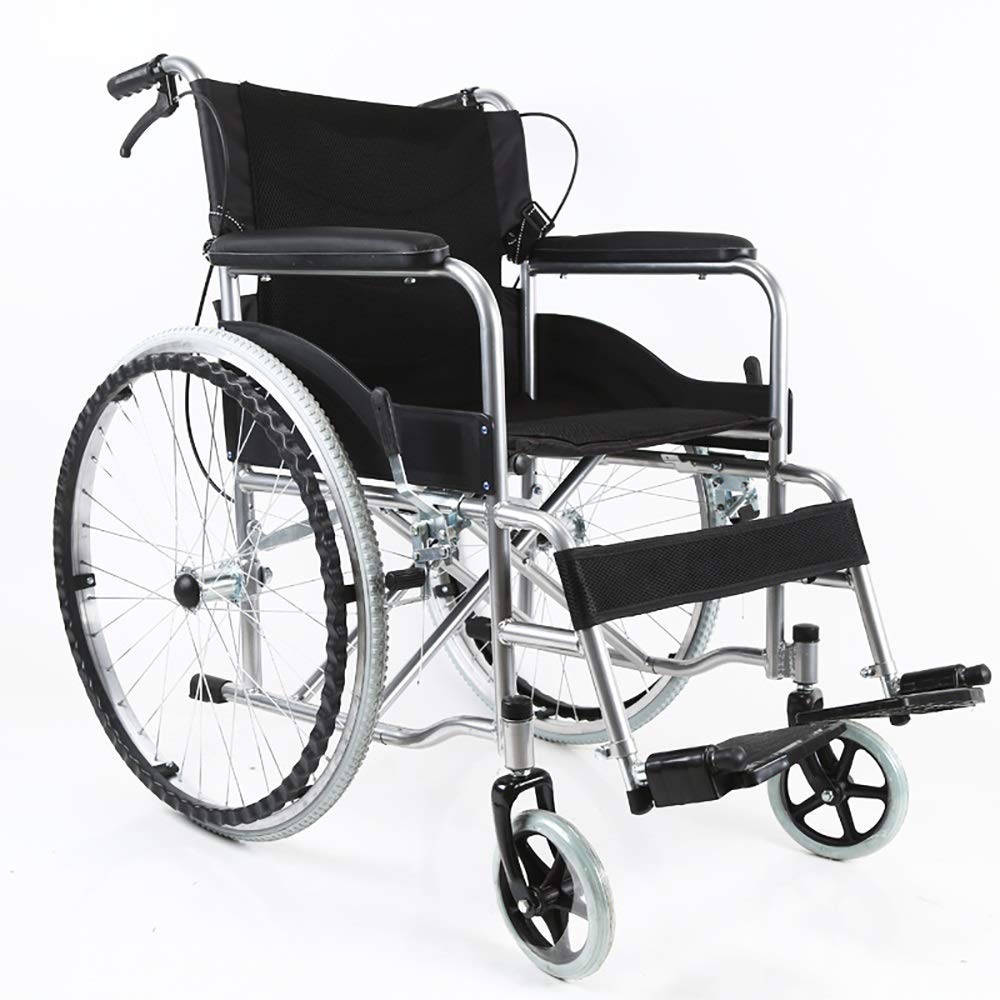 CLoxks Sedia a rotelle,e Sedile Disabile Conducente Anziano Push Scooter Trasporto Portatile Sedia da Viaggio Portatile Pieghevole Ausili per la deambulazione