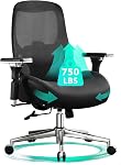 750lbs Grande et grande chaise de bureau avec grand coussin de siège épais pour les personnes lourdes 4D Accoudoirs, support Lombaire réglable pour adultes 8 Heures de travail