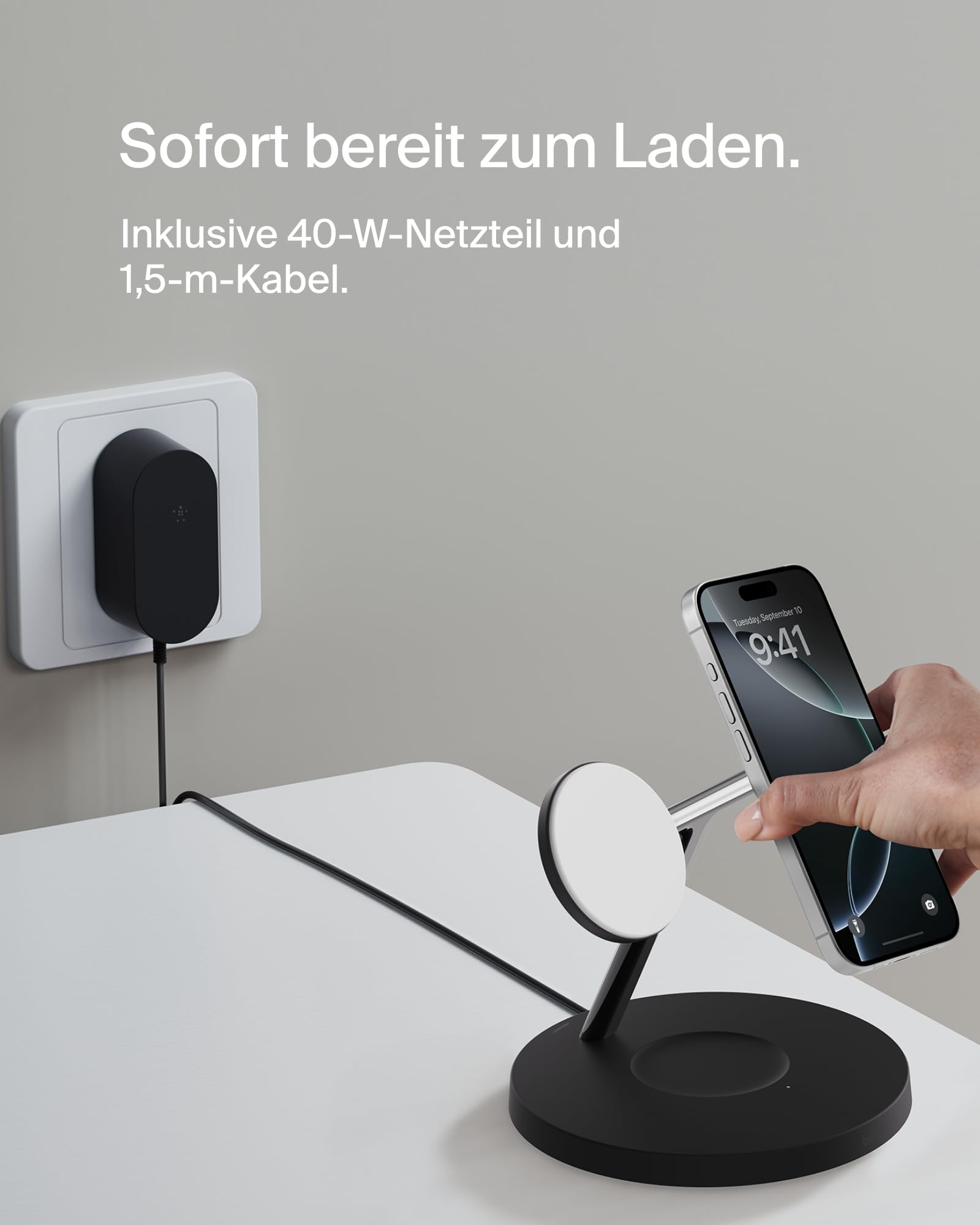 Belkin BoostCharge Pro 3-in-1 Qi2 Kabelloses Ladegerät, MagSafe-Kompatibles Ladegerät, Induktive... Ansicht 7