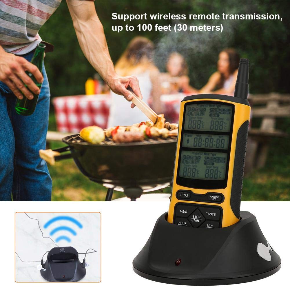 Alvinlite Termometro Digitale Senza Fili per Carne Termometro per Barbecue Termometro Digitale per Carne con Doppia sonda per Cottura alla griglia