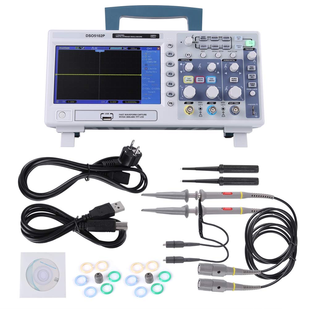 Digital Oscilloscope Osciloscopio 7 Inch DSO5102P Oscilloscope 100MHz Oscilloscope for PC real-time 