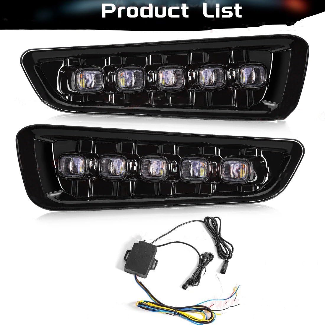 Faros Antiniebla Para Ford Para Raptor Para SVT Para F150 (2016-2020) Con Luces Diurnas LED DRL, Intermitentes Amarillos Accesorios 12V Coche Luces Antiniebla