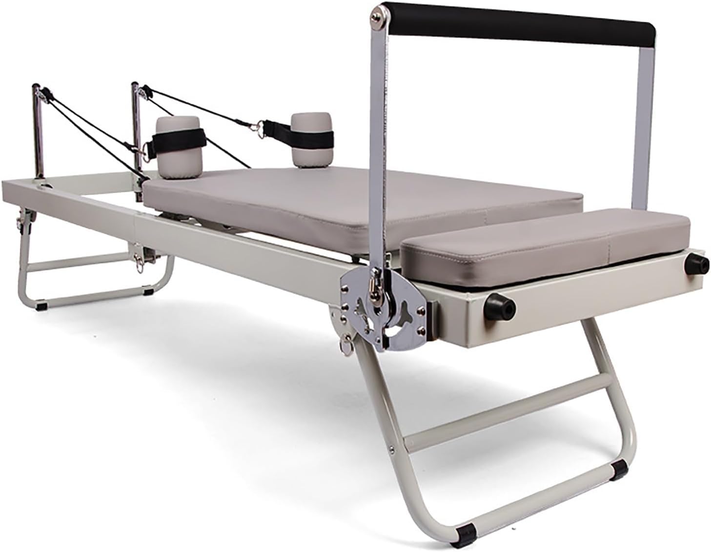 Pilates Reformer Machine per allenamenti a casa con Telaio Pieghevole, Pilates Reformer con 5 Corde di Resistenza, Facile da spostare e riporre, Dotato di robuste Ruote da libreria