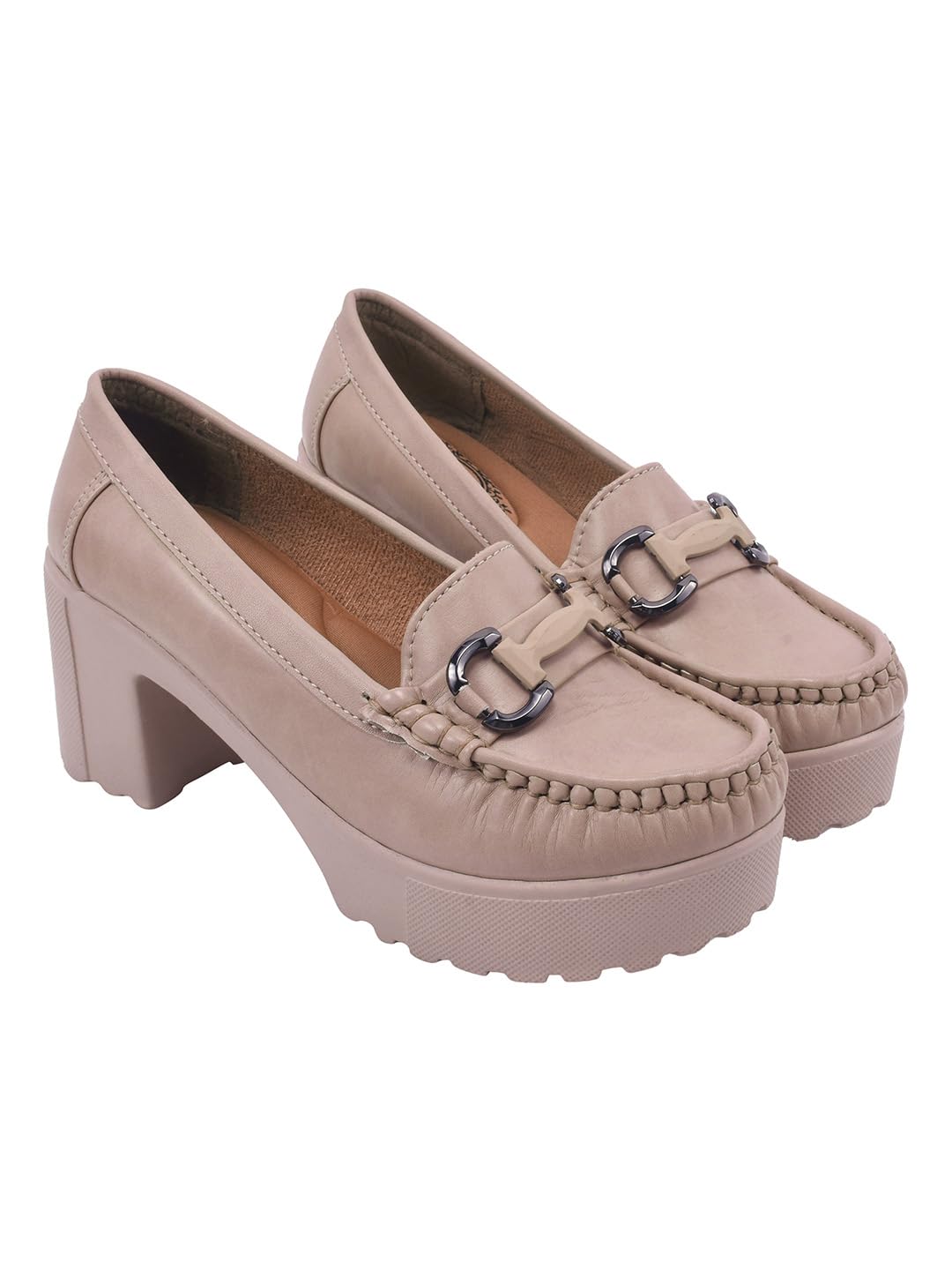 Women’s Chunky Platform Loafers – Black Slip-On Dress Shoes | Bow Charm, Round Toe, Non-Slip Sole, Fashion Casual Shoes-image-12