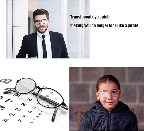 Miniatura 2 de Parche translúcido para anteojos para parches de visión, paquete de 6 parches translúcidos para ojos perezosos, ambliopía, estrabismo y después de