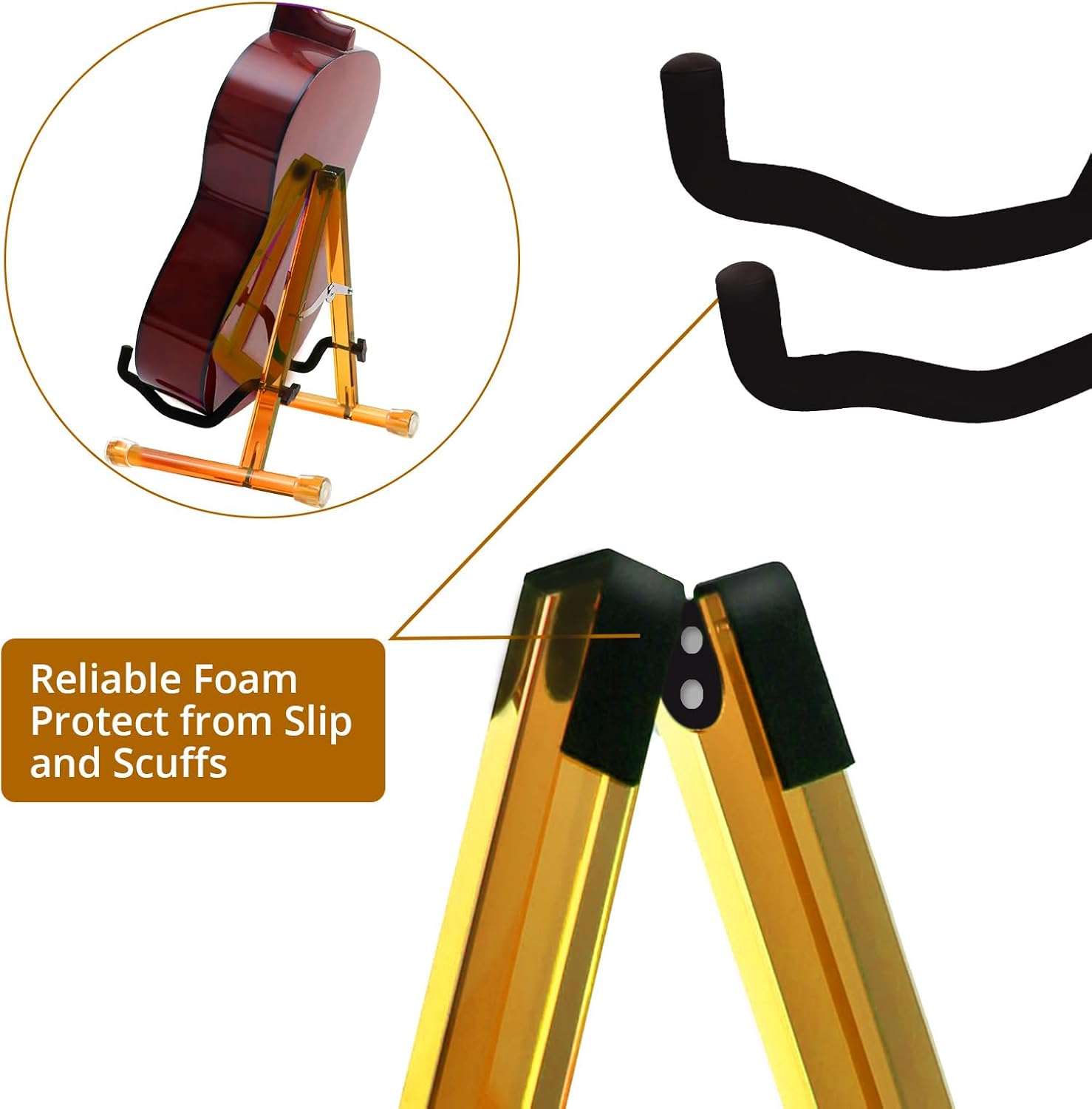 MUSO Guitar Stand,Acoustic Guitar Stand,Acrylic Classical Electric Guitar Stand,Foldable Bass Guitar Stand,Guitar Accessories (Brown, Guitar)