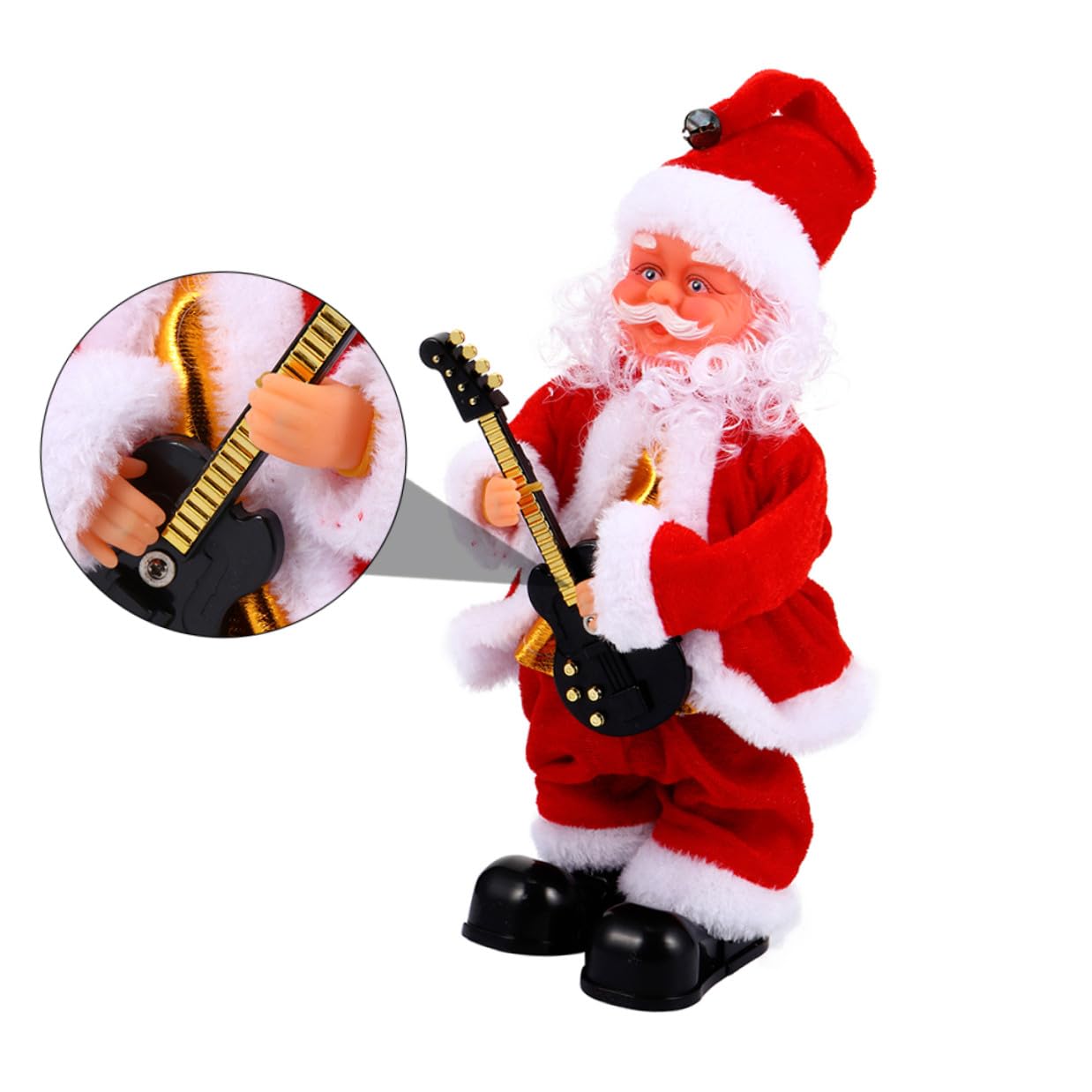 Abaodam Giocattolo Elettrico Babbo Natale Musica e Movimento, Decorazione Natalizia da Tavolo in Plastica e Tessuto, per Soggiorno e Bambini Stili multipli