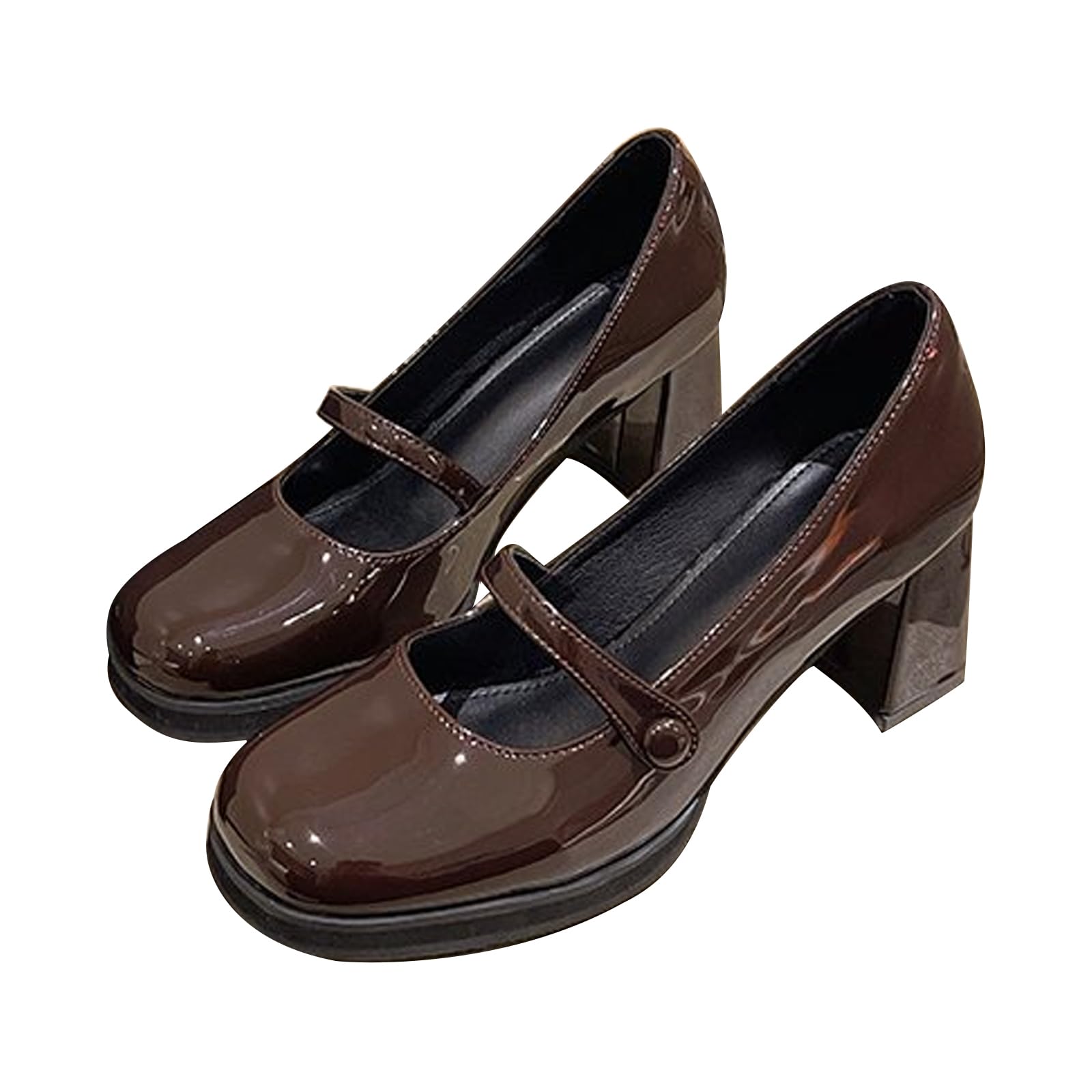 Mary Jane damskie grube buty na platformie, kwadratowy nosek, obcas blokowy, niski 6 cm, swobodne buty biurowe