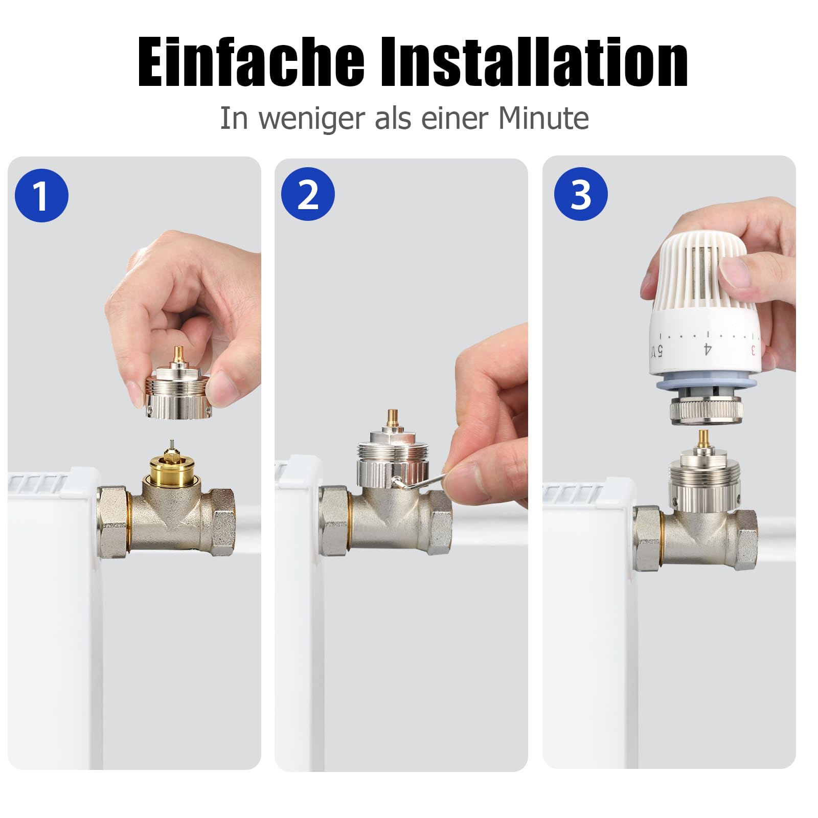 Ancable Adattatore per valvola del radiatore in metallo adatto per Danfoss RAVL 26 mm su testa termostatica M30 x 1,5, accessori per riscaldamento durevoli (4 pezzi)