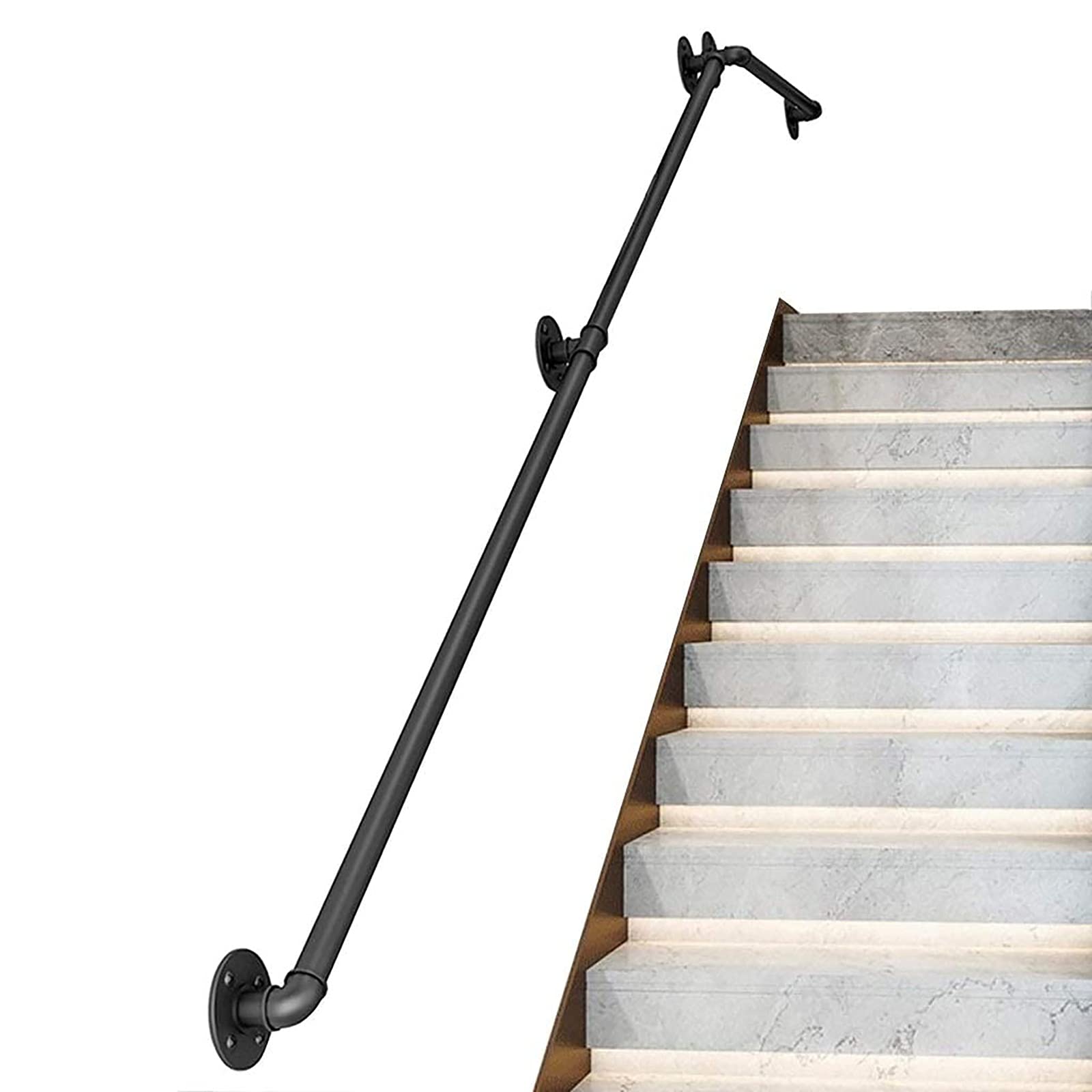 Balustrades de tuyau en fer forgé ultra résistant pour kit de rampe murale