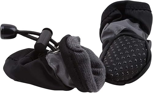 Miniatura 5 de Zapatos suaves para perros pequeños, zapatos ligeros para cachorros para verano e invierno, botines antideslizantes para caminar, color negro,