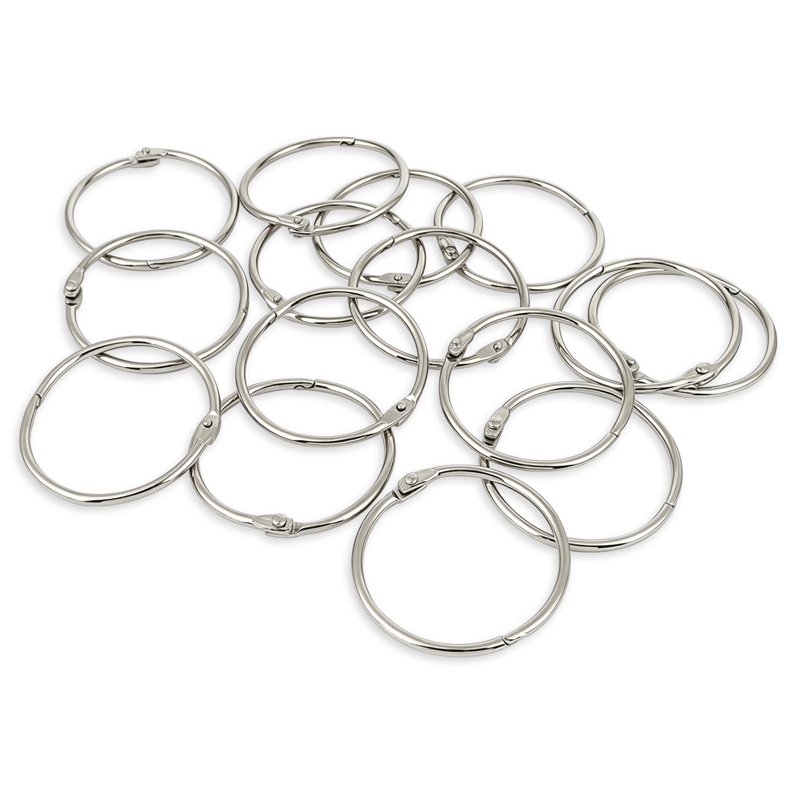 KTOJOY 2 inch loose leaf binder rings 15 pack in silver metal