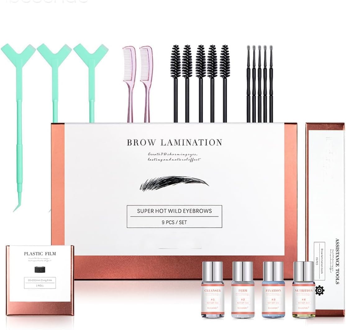Eyebrow Lamination Kit Professional Eyebrow Perm Kit, Eyebrow lift Kit, Fuller & Thicker Brows Suitable for Salon & Home Use, Lasts For 4-6 Weeks
