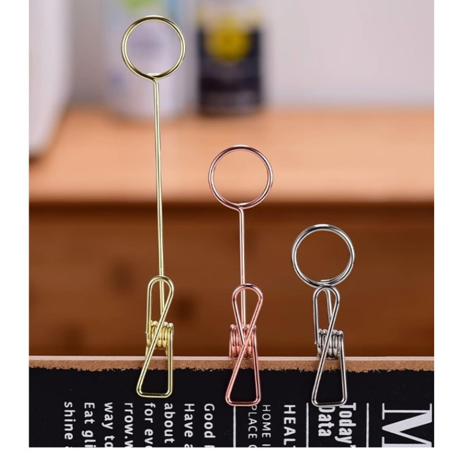 Clip de signe de porte-étiquettes, 6 pièces, support de signe en acier inoxydable, Clip de signe de supermarché de dessert, présentoir de prix de boulangerie de gâteau(Silver,10CM)