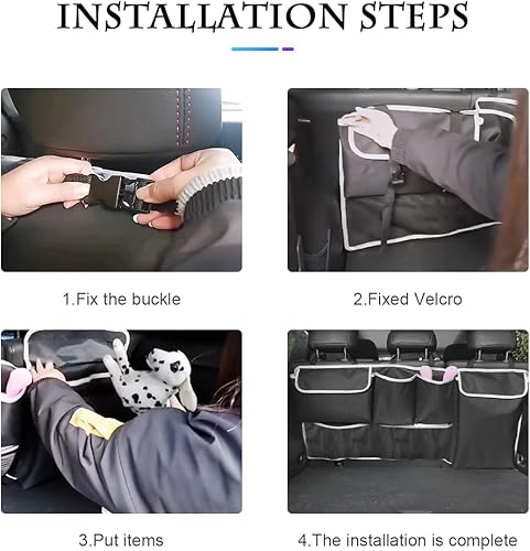 Miniatura 5 de Fekey&JF Organizador/almacenamiento del maletero del coche, órgano colgante del asiento trasero con 6 de gran capacidad para automóviles