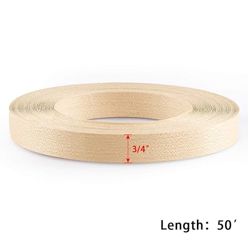 Miniatura 9 de Skelang Arce 2 x 50 pies rollo de chapa de madera bandas de borde de chapa de madera flexible con cinta adhesiva de fusión en caliente