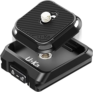 ULANZI Kit de placa de liberação rápida UKA01, interface Arca/F38, rosca de parafuso de 1/10.2 cm-3/20.3 cm, adaptador de montagem de câmera para gimbals, sliders, tripés