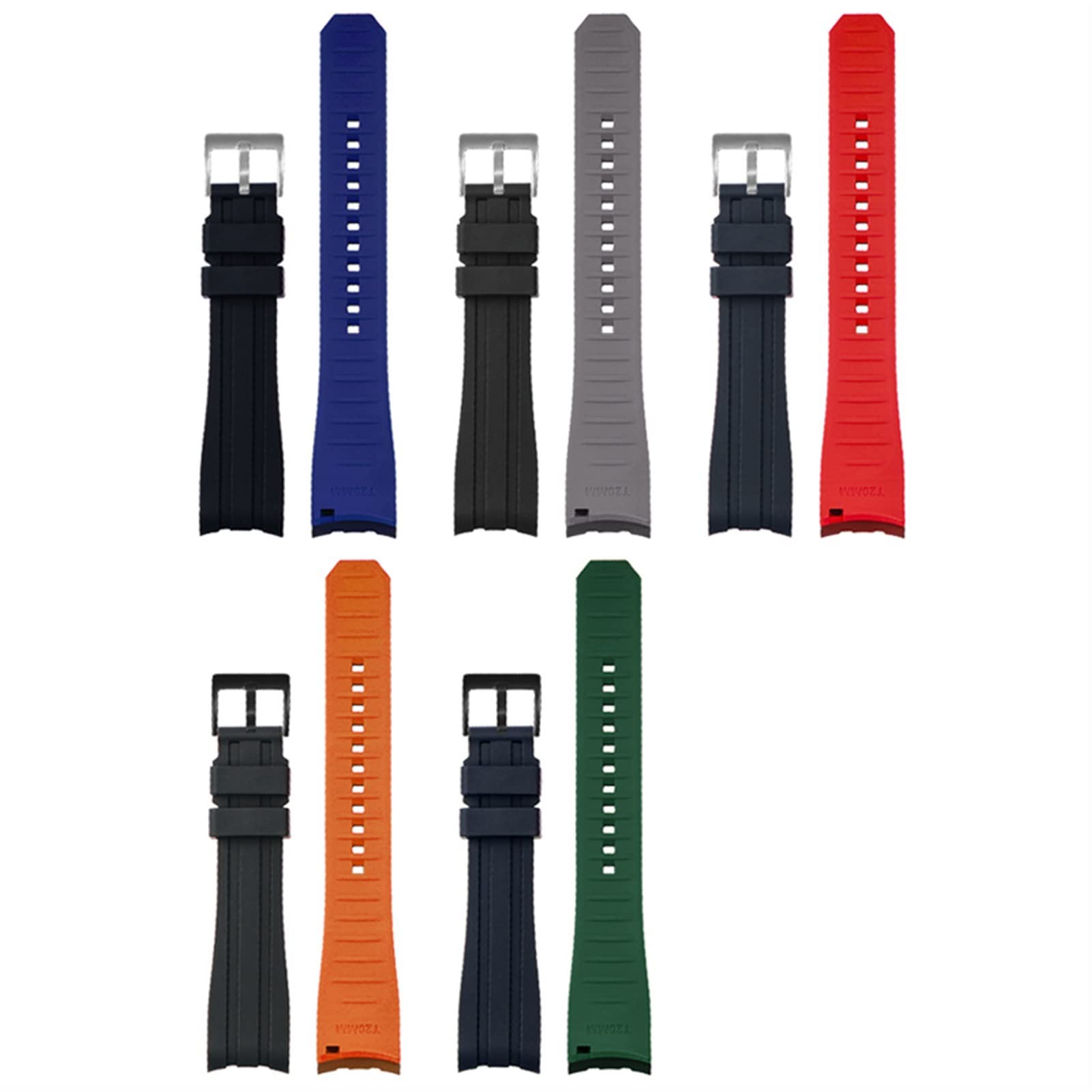 Doppio colore Per Rolex Citizen Seiko Cinturino In Silicone Degli Uomini Accessori Della Vigilanza Bocca Arco Cinturino Cinturino Cinturino 20mm 22mm Cinturini