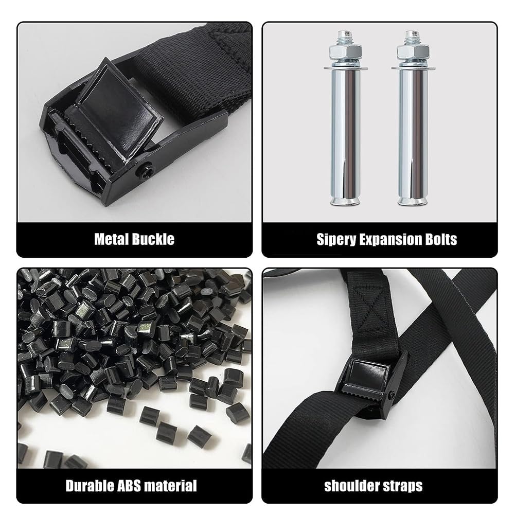 Pteanecay Propane Tank Holder, Gas Cylinder Holder, Cylinder Wall Mounted Bracket, Gas Cylinder Holder for Rv Water Softener, Black