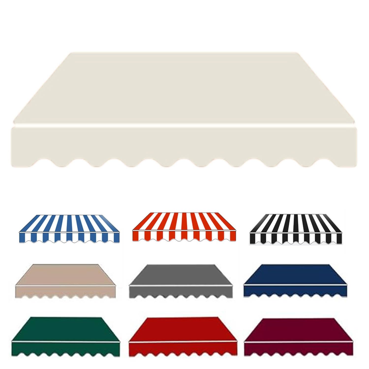 Pbwerigl Beige Awning Retractable Canopy, Resistant Polyester Awning Canopy, Protection, 2Pc(,19.6X11.5ft/6X3.5m)