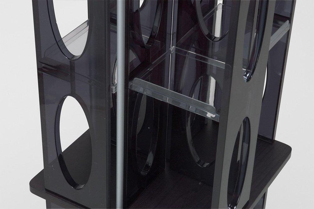 Amazon | 回転式CD/DVDタワー ブラック(黒）大容量CD最大456枚収納可能