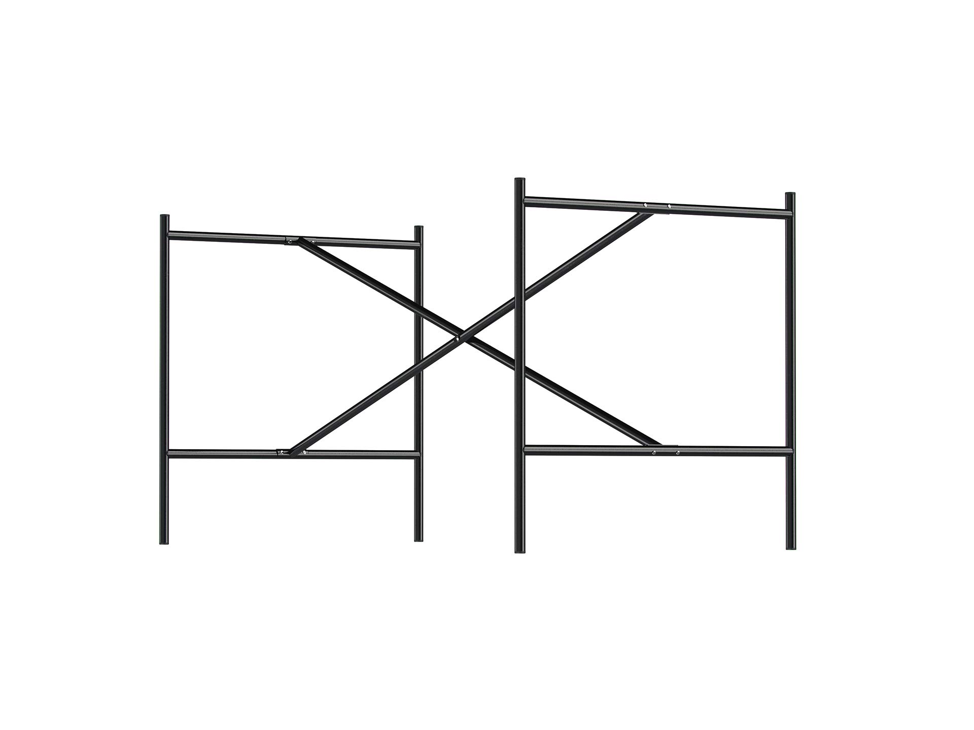 Modulor Tischgestell E2, idealer Besprechungstisch (72 x 70 x 135 cm) mit mittiger Kreuzstrebe, Unterbau ohne Tischplatte für Schreibtisch, schwarz