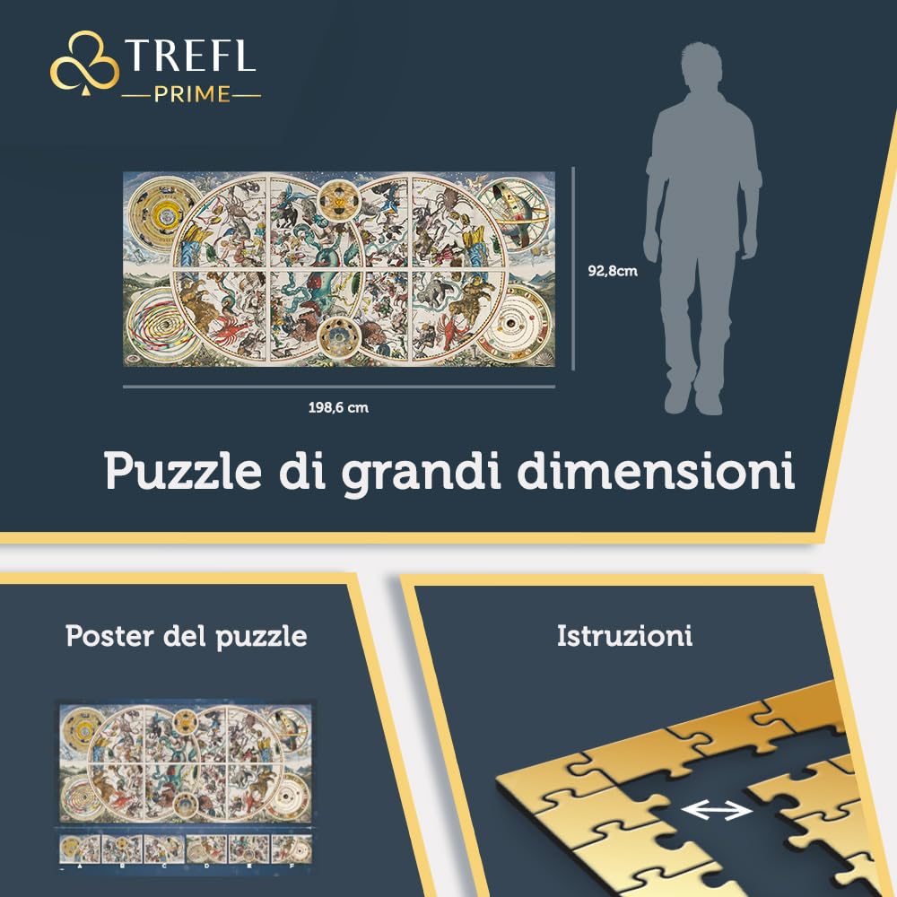 Trefl Prime - Puzzle UFT: Ancient Celestial Maps - 9000 Pezzi, Grande Puzzle con una Mappa Antica del Cielo, Cartone Spesso, BIO, ECO, Gioco per Adulti e Bambini a partire dai 12 anni