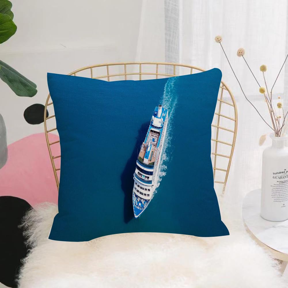 Hyosxw Sail Sailing Mediterranean Booting Tourism V - A5 Cushion Cover,Throw Pillow Case Home Decorative For Living Room Bedroom Sofa Chair 18X18 Inch,Sail Sailing Mediterranean Booting Tourism Vacation,Pillowcase 45X45cm