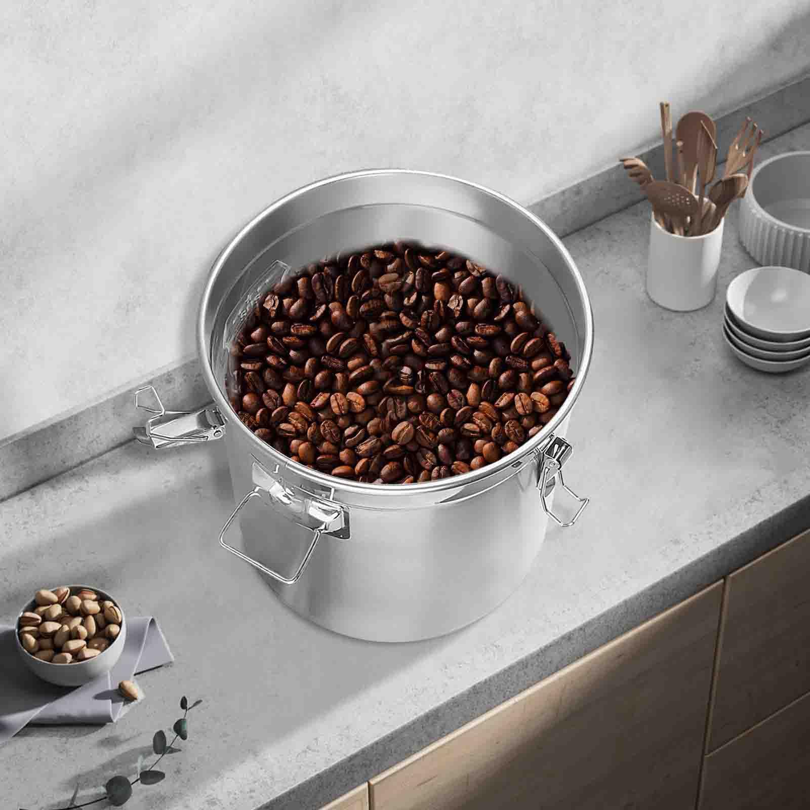 Recipientes de acero inoxidable para almacenamiento de cocina, cubos sellados con tapa, ideales para almacenar arroz, harina, cereales, estilo industrial moderno, opciones de 6L/12L