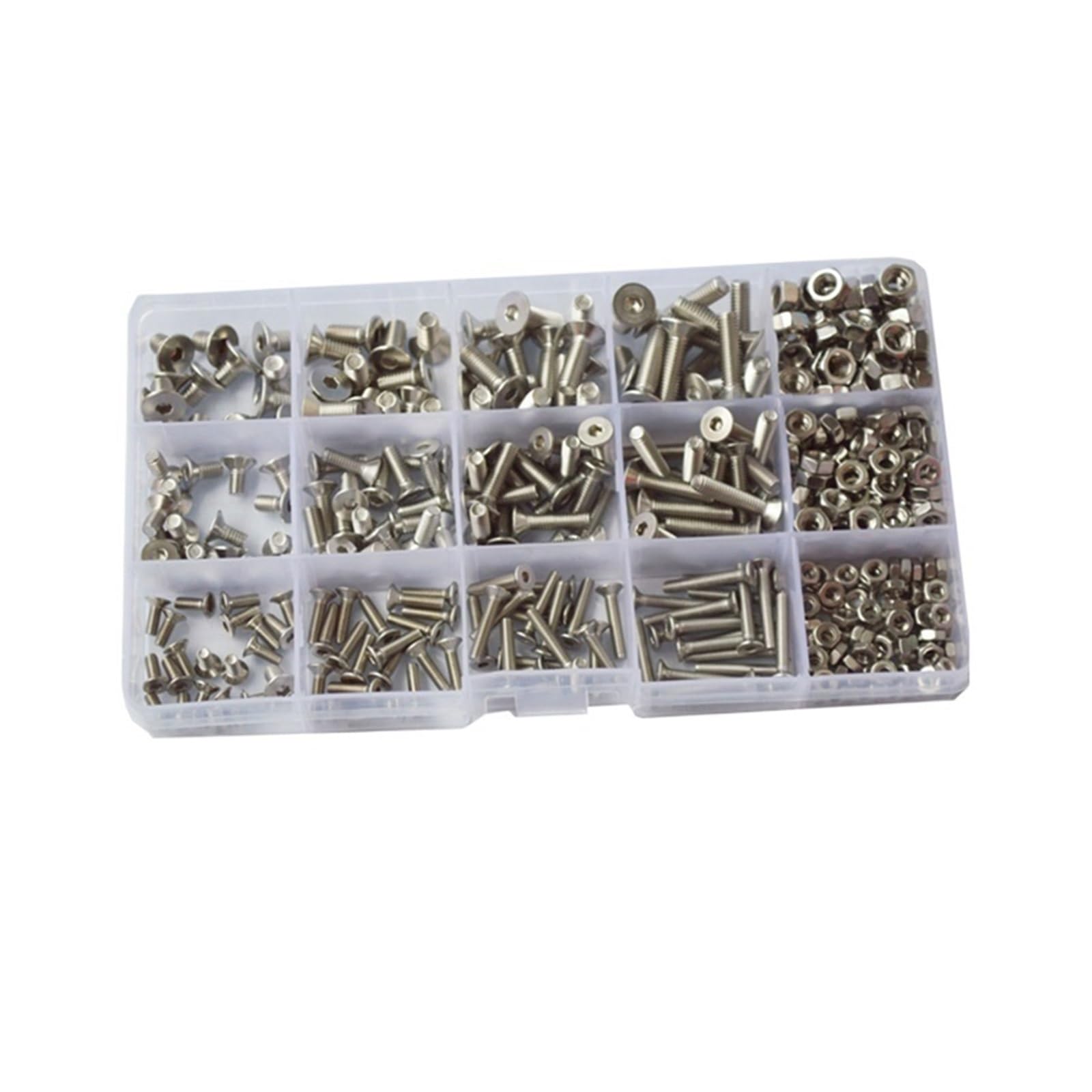 M2 M3 M4 M5 M6 Kit surtido de tuercas y pernos hexagonales avellanados, tornillo de máquina de cabeza plana con conector hexagonal, rosca métrica de acero inoxidable Se puede utilizar durante mucho ti