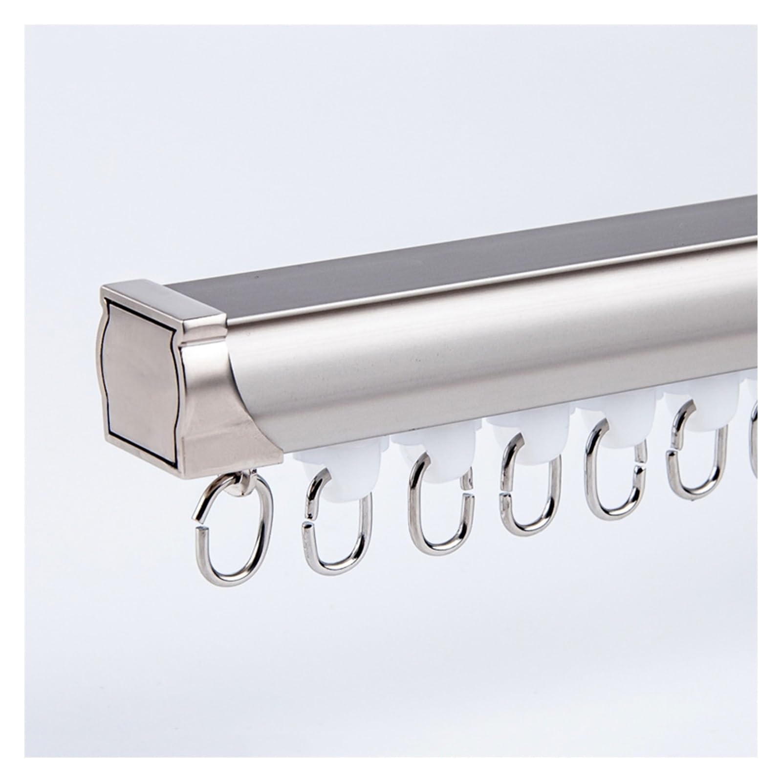Rail Rideaux Plafond (1-6 M) Rail De Rideau Robuste, Montage Au Plafond Ou Au Mur, Tringle À Rideaux, Rail Pour Rideaux Séparateur De Pièces(Grey-wall,3.0m(2 * 1.5m))