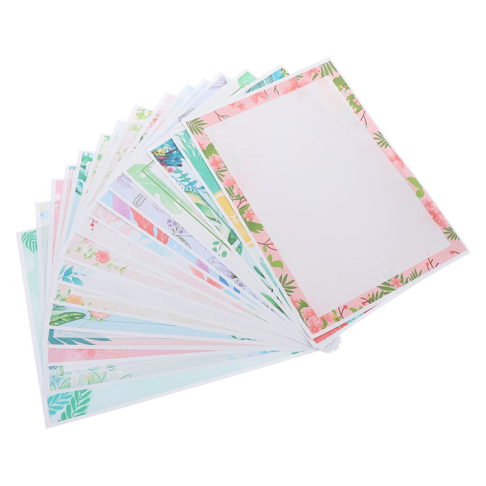 STOBOK Papier à Lettres Décoratif en Papier Délicat Bordure de Fleur, 160 Feuilles pour Écrire en Douceur pour Correspondance et Messages Personnels