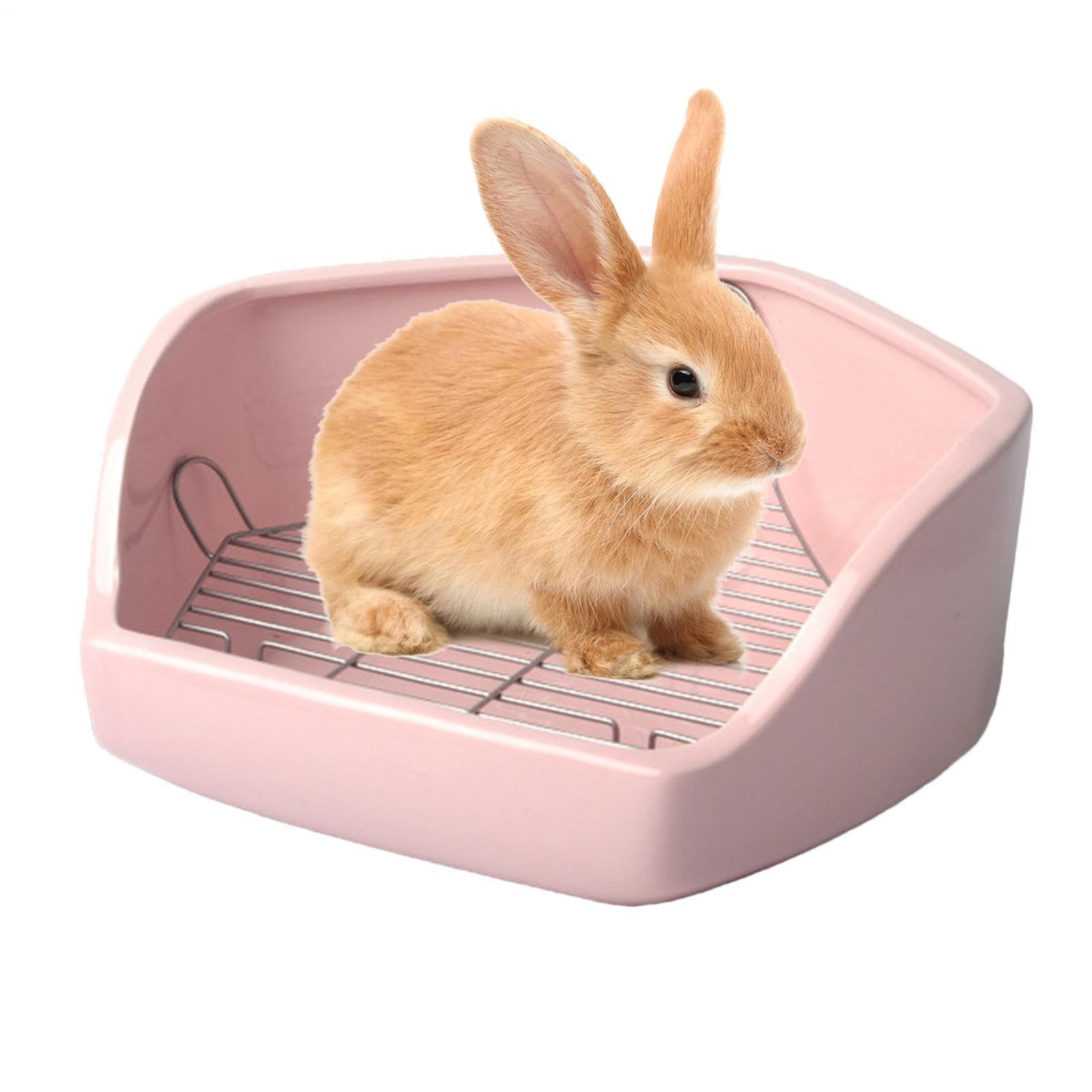 Genérico Ecktoilette für kleine Haustiere, Ecktoilette für Kaninchen, für Töpfchen, dreieckig, leicht zu reinigen, für Kaninchen, Cage Pan, für Tiere in Penta-Form