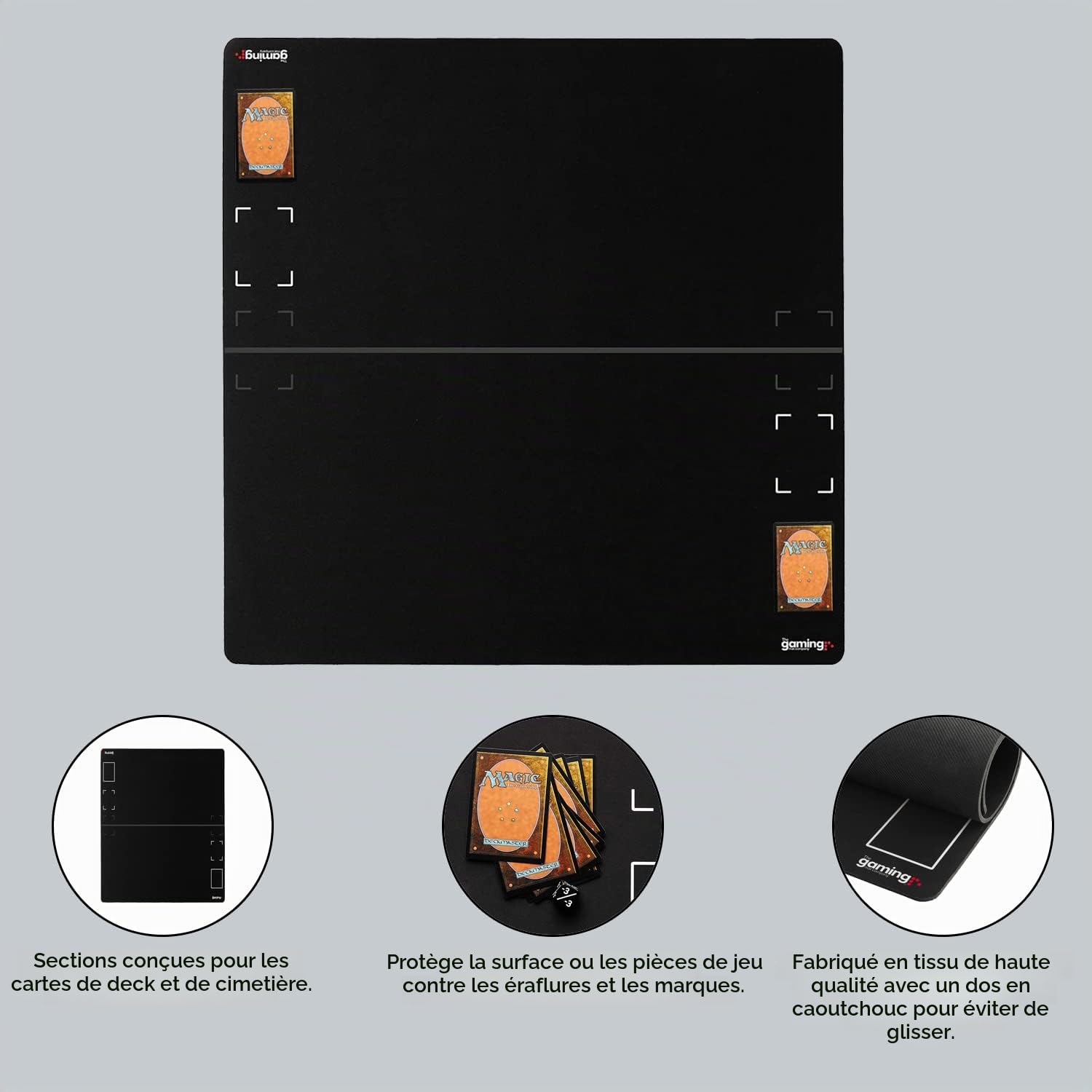 Tapis de Jeu GMC Magic The Gathering avec Zone d'exil - Tapis de Jeu Compatible 2 Joueurs TCG - Tapis de Jeu de Cartes à Collectionner pour Joueurs débutants et avancés - en Caoutchouc Durable
