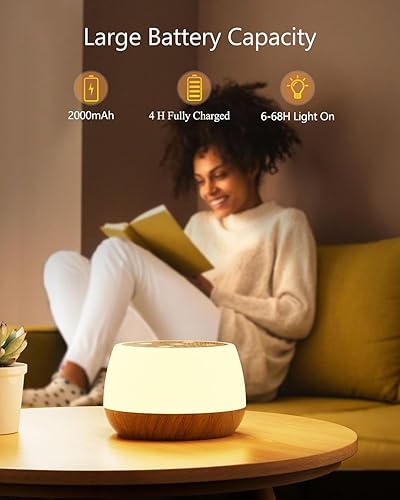 Miniatura 3 de Juego de 2 luces nocturnas para guardería de bebé, lámpara de noche recargable por USB, regulable, 3 modos y 9 colores cambiantes, luz táctil