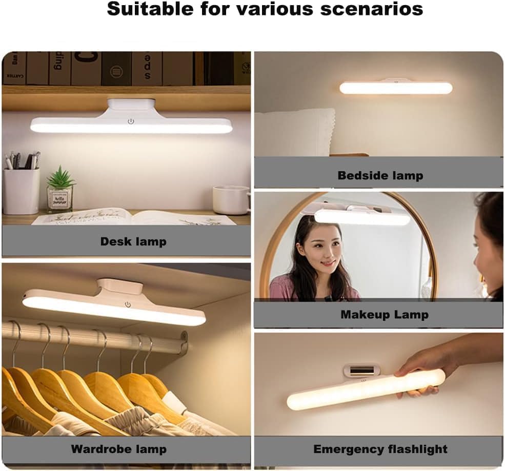 Image of GRAVIN Desk Light LED Light Eye-Caring Reading Light USB Rechargeable Adjustable Angle Stepless Dimming Magnetic Suitable for Bedroom Bed Cupboard Closet Wall Hanging Car. 1 Pack