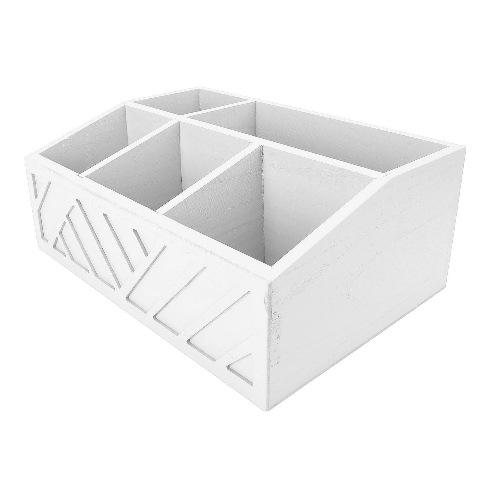Cocoarm Teebeutel-Organizer aus Holz, Teebeutelhalter mit Geteilter Aufbewahrungsbox für Teebeutel, Kaffeekapseln und Pappbecher, Glatte Oberfläche für die Theke Im Heimbüro (WHITE)