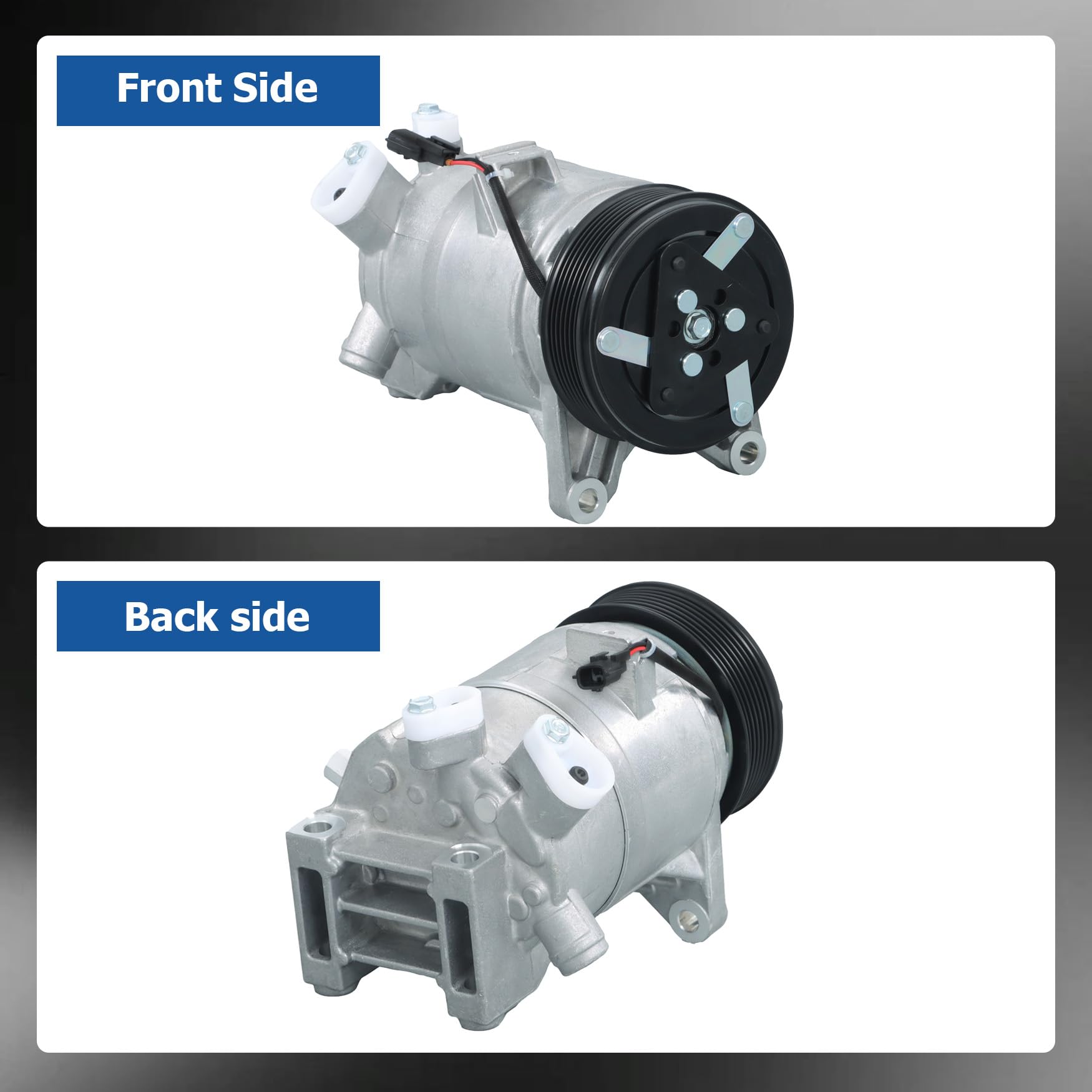 WFLNHB Compresor de CA y embrague A/C, puertos A/C 7 ranuras de repuesto para Nissan Maxima 3.5L 2009-2014, Murano 3.5L 2009-2014, Pathfinder 3.5L 2013-2015, Quest 3.5L 2011-2015 CO 11319C