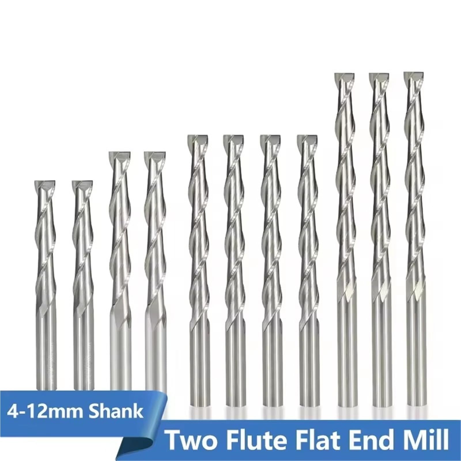 Flachfräser, 4–12 mm Schaft, 2-Flöten-Spiralfräser, Fräser, Holzgravur-Bit, Hartmetall-Schaftfräser for MDF-Holz(4x4x28x50mm)