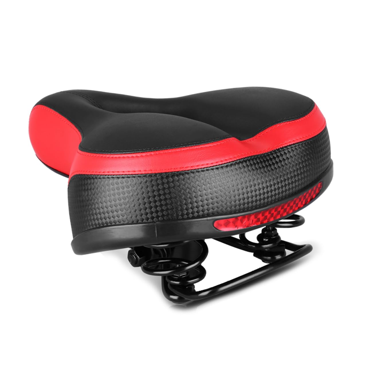 GALPADA Sella per Bici da Corsa con Imbottitura in Spugna Traforata e Rivestimento in Pelle in Superfine Sella Ergonomica Scanalatura per Comfort e Ventilazione Adesivi Riflettenti