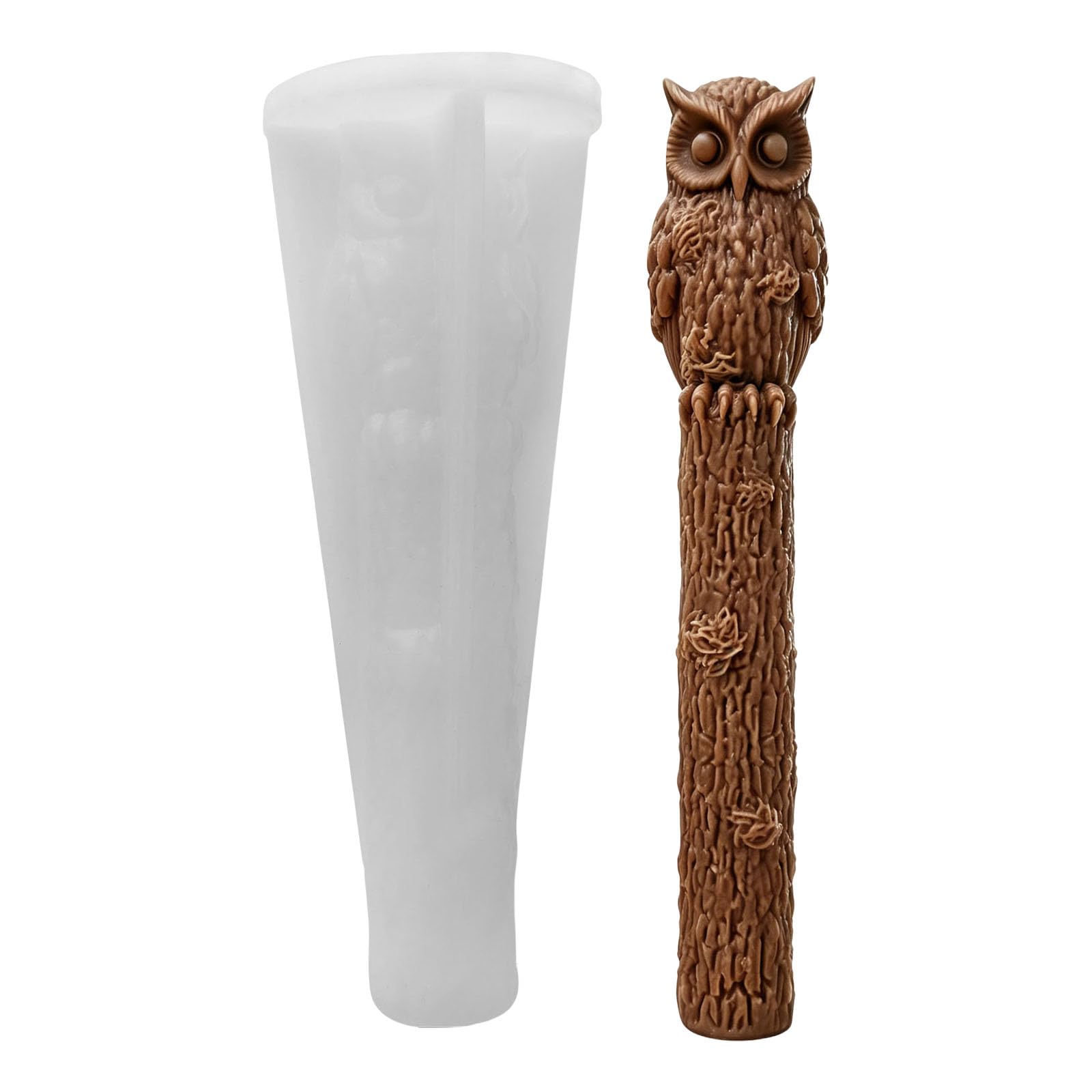 Alksubbm Halloween Pillar Silicone Molds Owl Shape Silicone Molds for Epoxy Resin Making Soap Holiday Decoratio Soap Cast