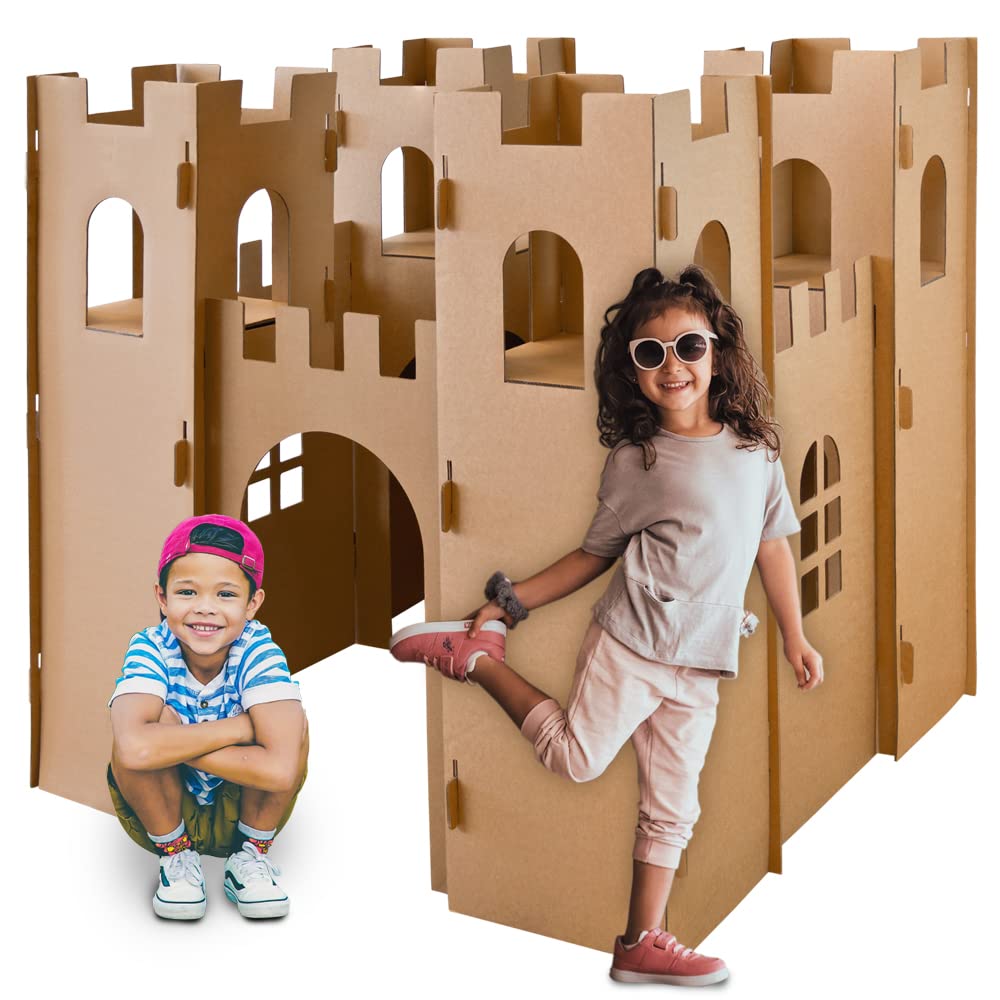Kingpower Casetta per Bambini Castello del Cavaliere Gioca Castello Artigianato Scatola Castello casa di Cartone casa di Cartone casa dei Bambini per colorare