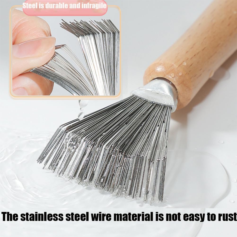 Spazzola per la pulizia dei capelli in 2 pezzi, strumento per la pulizia del pettine con manico in legno per tutte le dimensioni di spazzola Spazzola per capelli.