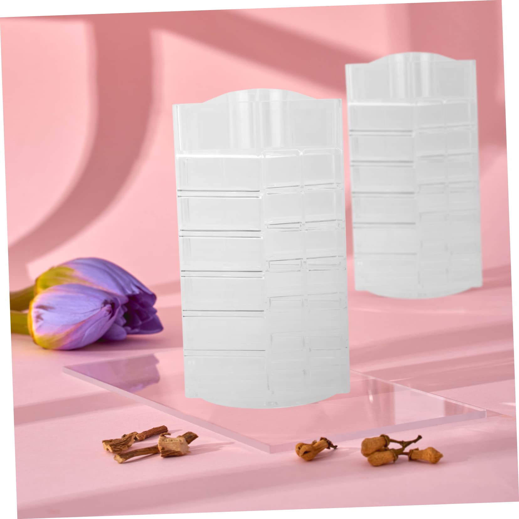 Porta Rossetti Organizer Rotante da Tavolo in Acrilico Trasparente | Espositore per Lucidalabbra, Supporto per Smalto e Piccoli Accessori, Uso su Vanity Bagno e Tavolo Cosmetici