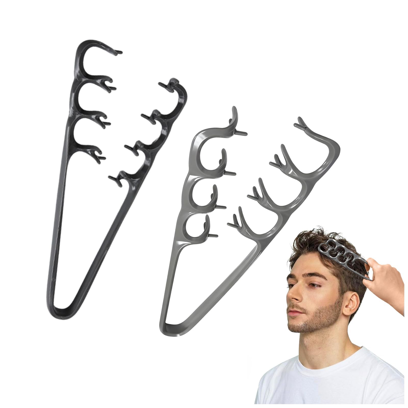 2PCS Texture Comb, Hair Comb For Men, Styling Comb Curly Hair Brush 10.5x22.5 cm Volumizing Detangling Travel Blow-Dry Tool-image-29
