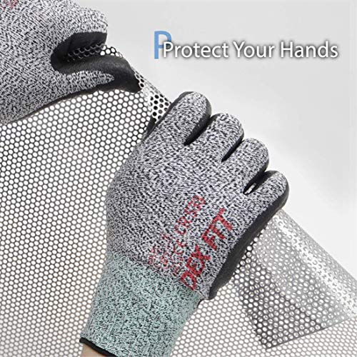 Dex Fit Level 2 Cut Resistant Gloves Cr533 - Firm Non-Slip Grip; Thin & Lightweight; Durable & Foam Coated; Soft & 3D-Comfort Fit; Washable; Grey 8 (M) 1 Pair #TOP2